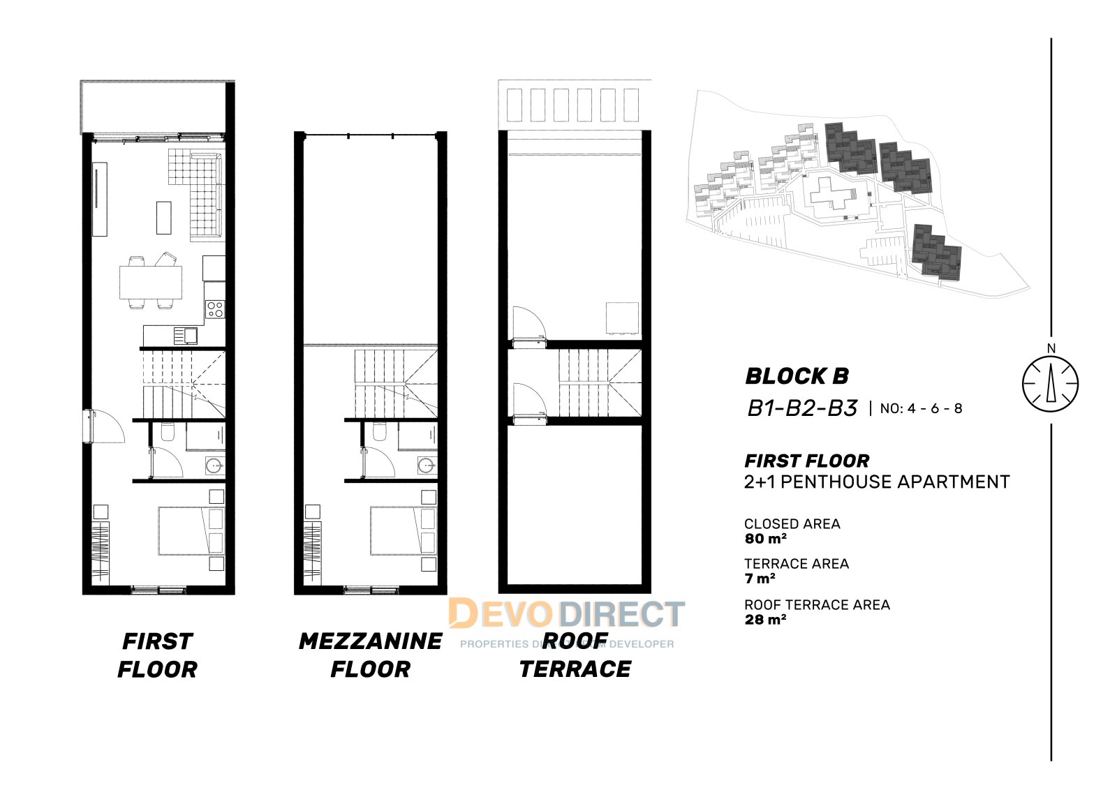 Strandnahe, bezugsfertige 3-Zimmer-Wohnung in Nordzypern/ Tatlisu