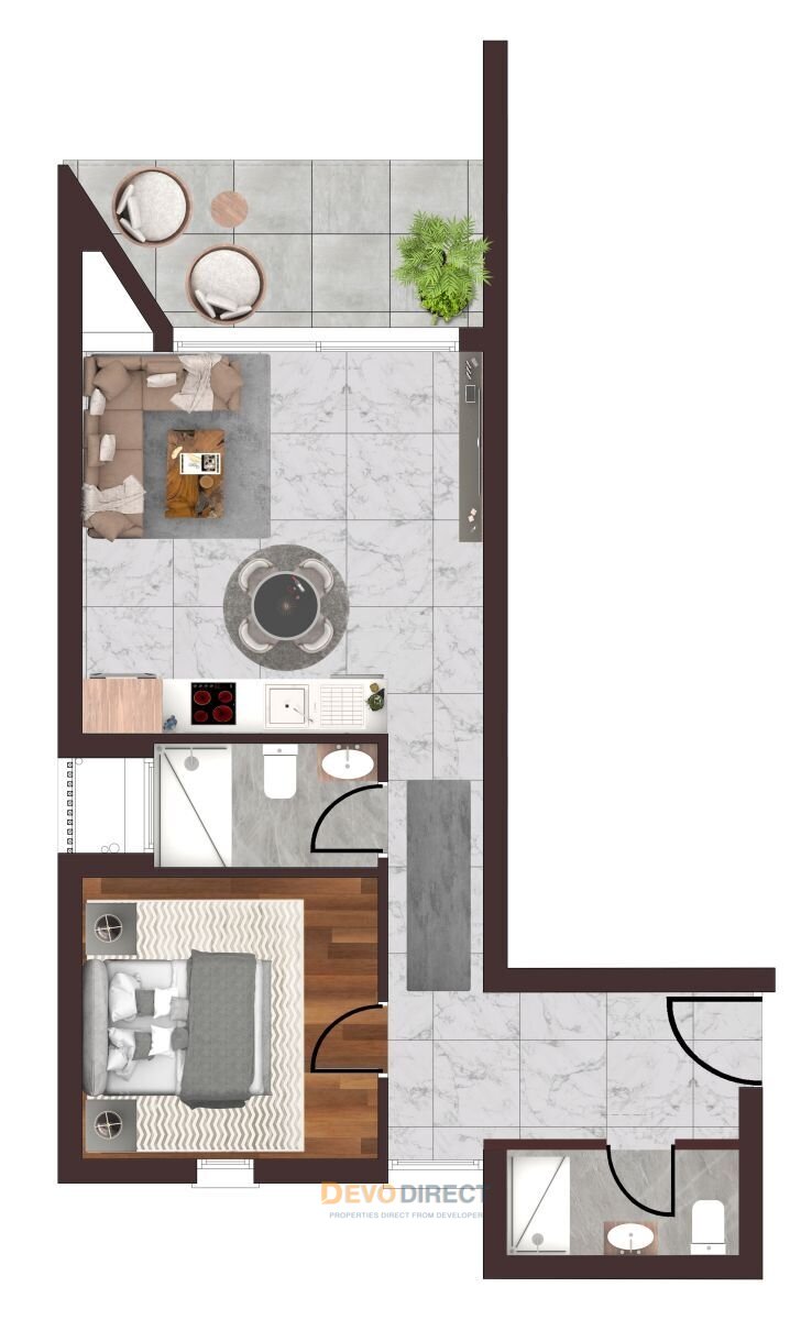2-Zimmer-Apartment in Nordzypern / Esentepe zu verkaufen – Meer- und Naturblick