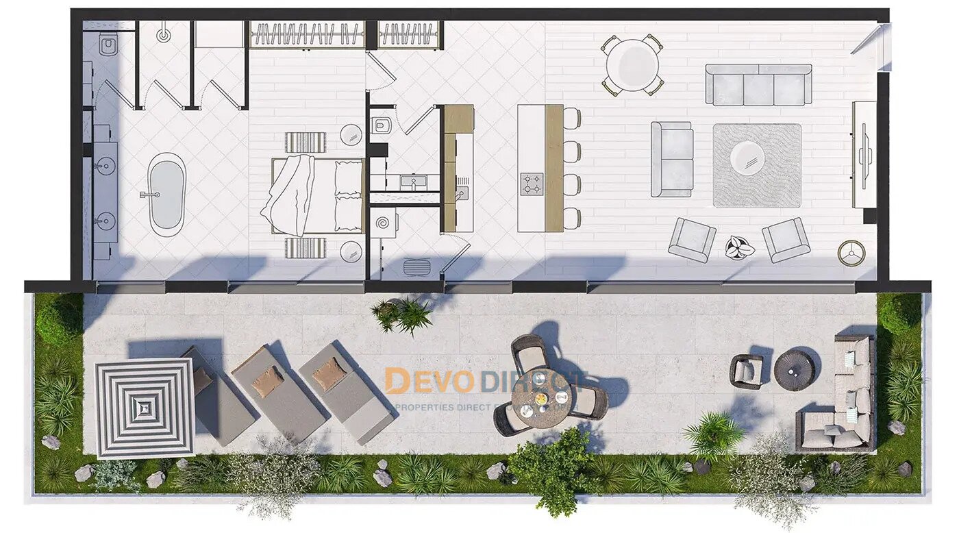 Meer- & Bergblick 1-Schlafzimmer-Wohnung zum Verkauf in Luštica, Montenegro