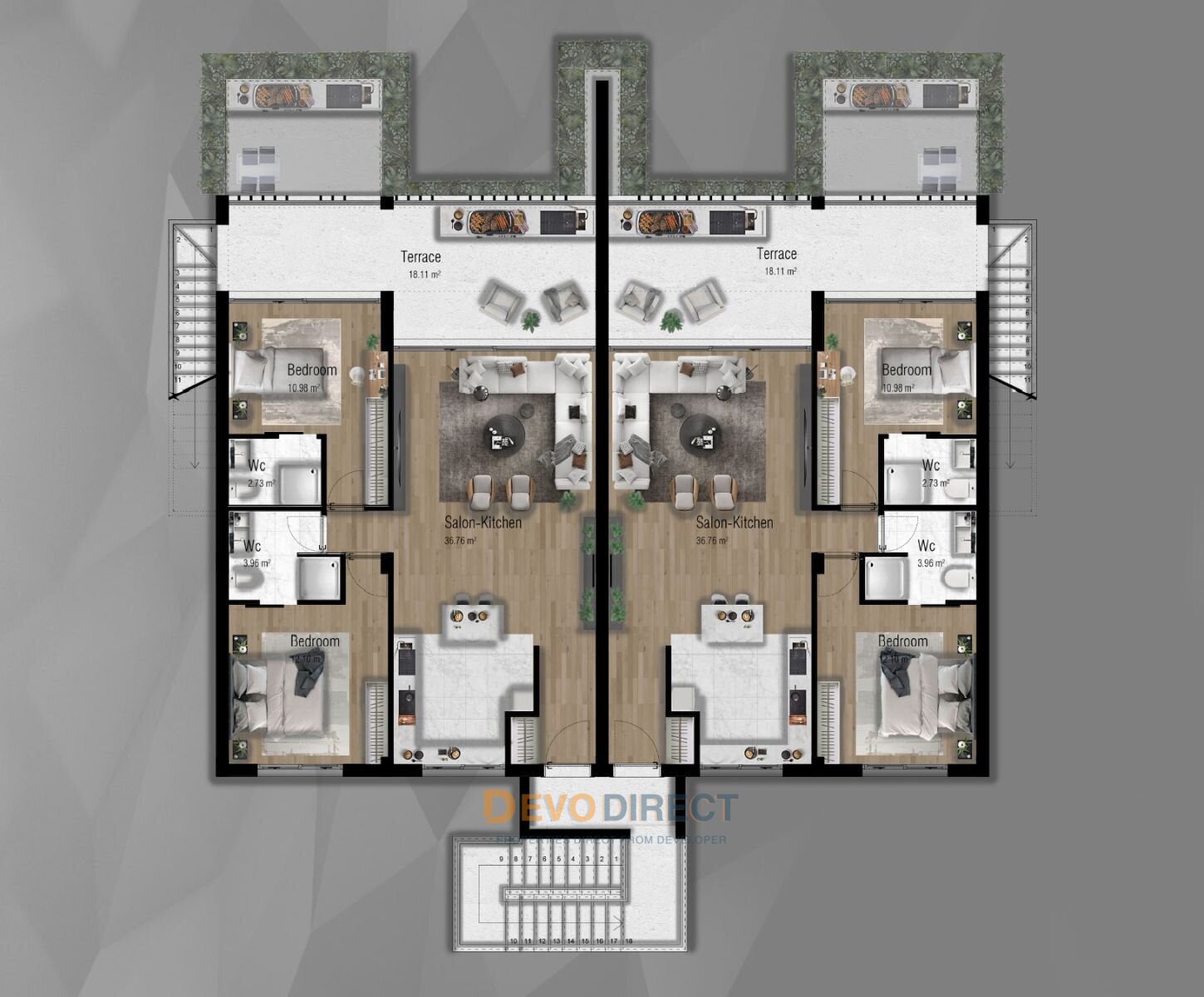 Strandnahes 2-Schlafzimmer-Duplex zum Verkauf in Nordzypern Tatlisu