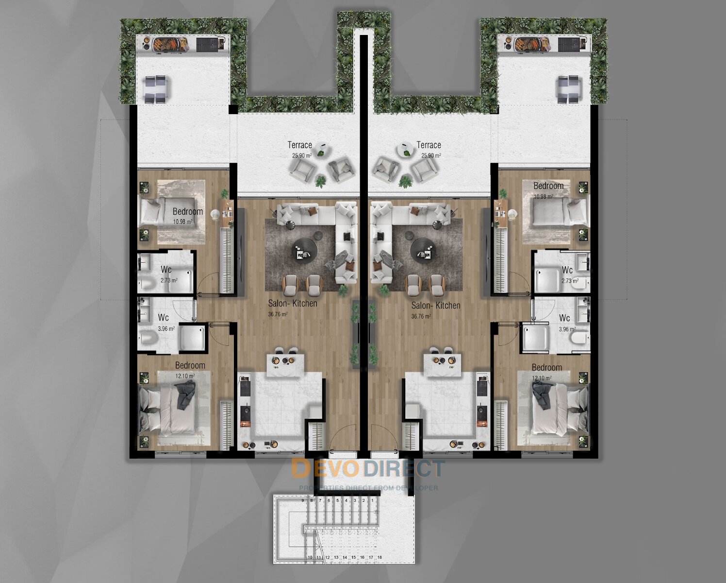 Strandnahes 2-Schlafzimmer-Duplex zum Verkauf in Nordzypern Tatlisu