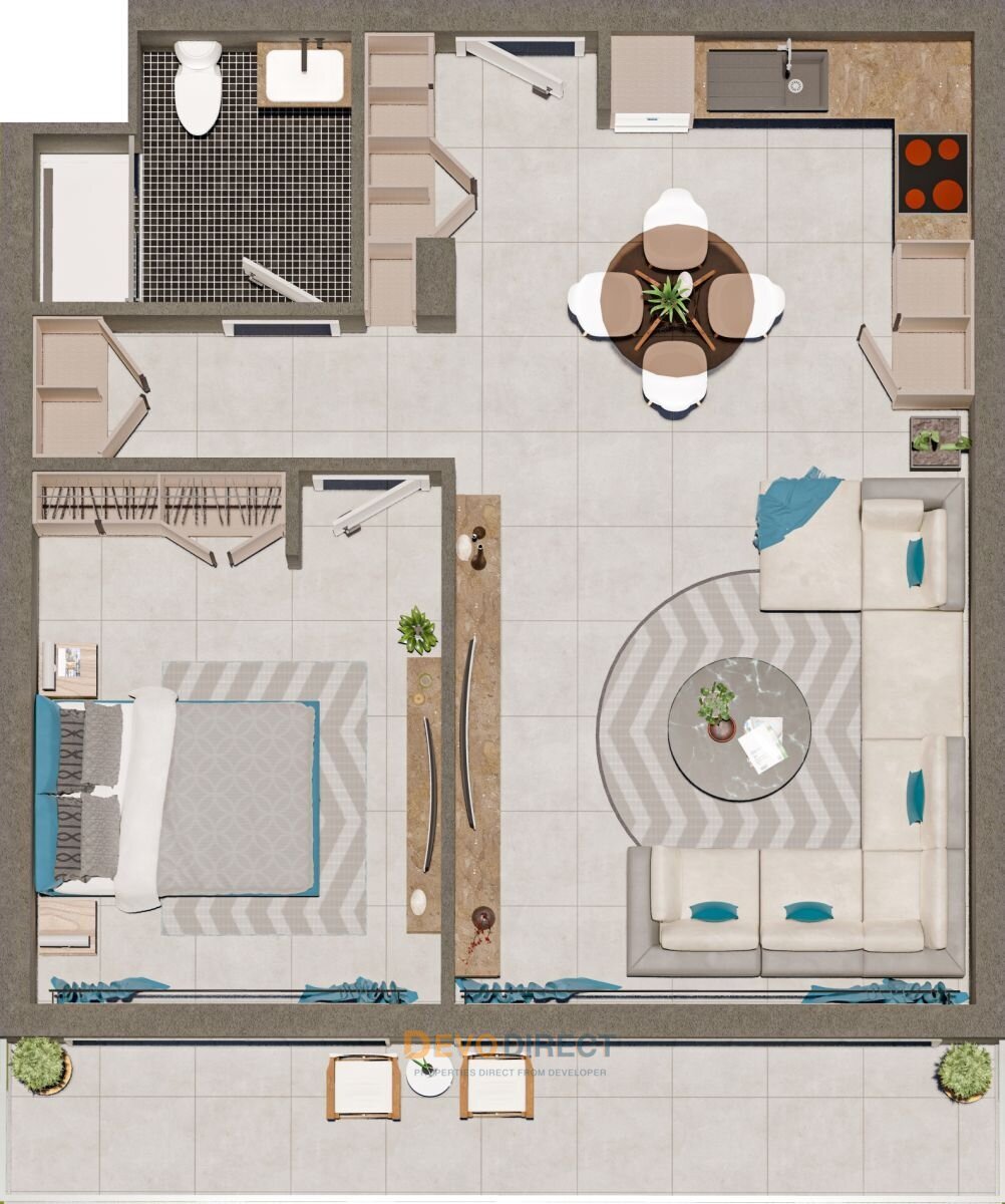 1-Schlafzimmer-Strandapartment in Nordzypern mit Resort-Anlagen