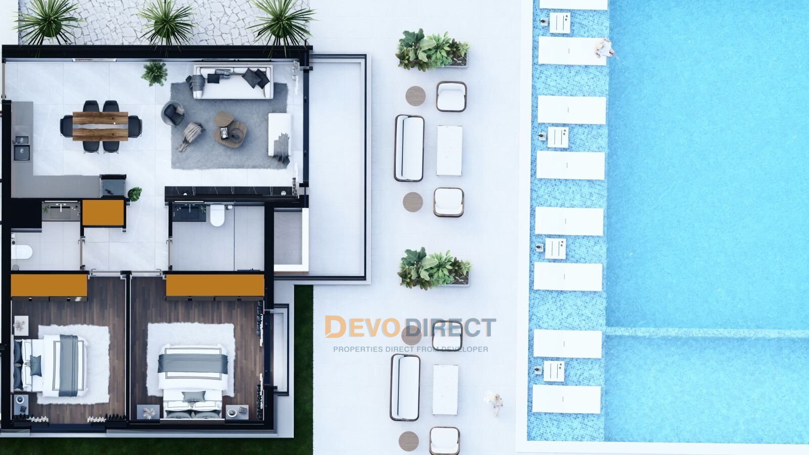 Meerblick 2-Schlafzimmer-Apartment in Nordzypern / Boğaz zu verkaufen