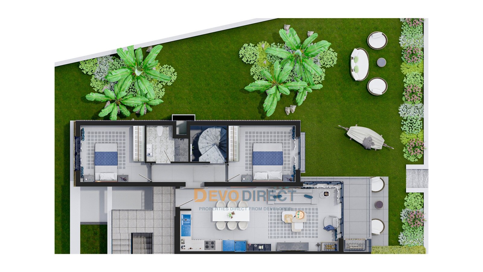 Bezugsfertiges 2-Schlafzimmer-Penthouse zum Verkauf in Erenköy, Famagusta, Nordzypern