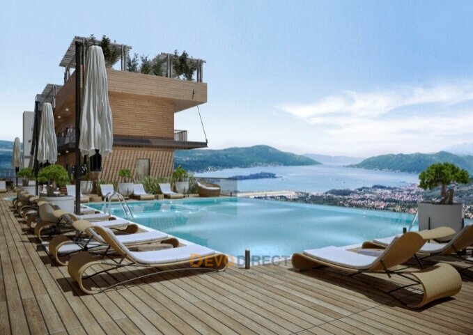 Meerblick 1-Schlafzimmer-Wohnung zum Verkauf in Tivat, Montenegro