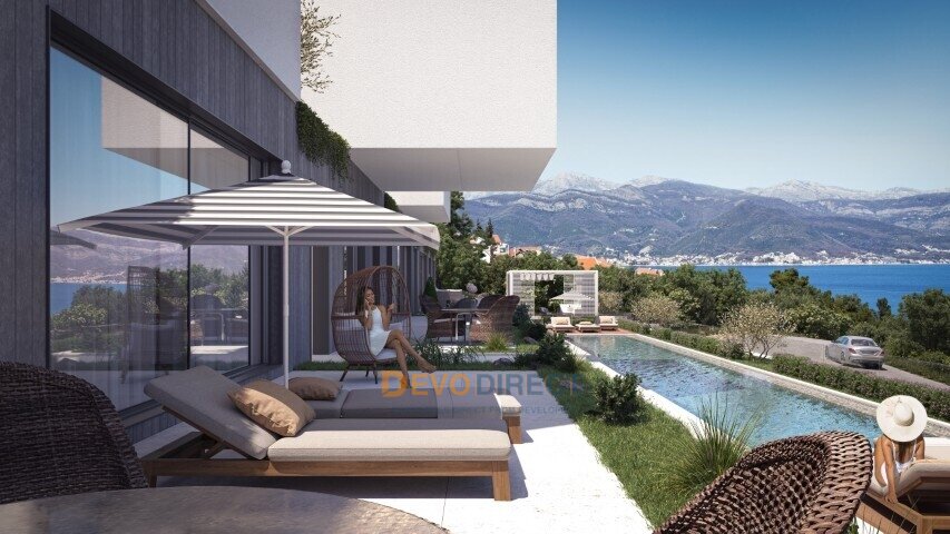 Meer- & Bergblick 1-Schlafzimmer-Wohnung zum Verkauf in Luštica, Montenegro