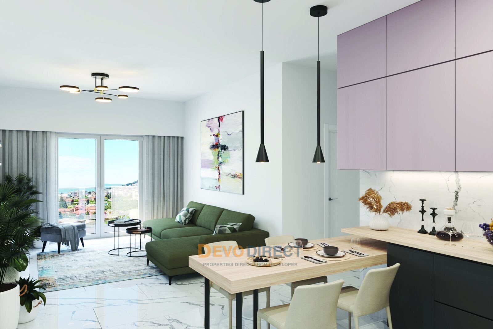 Bergblick 1-Schlafzimmer-Apartment zum Verkauf in Bar, Montenegro