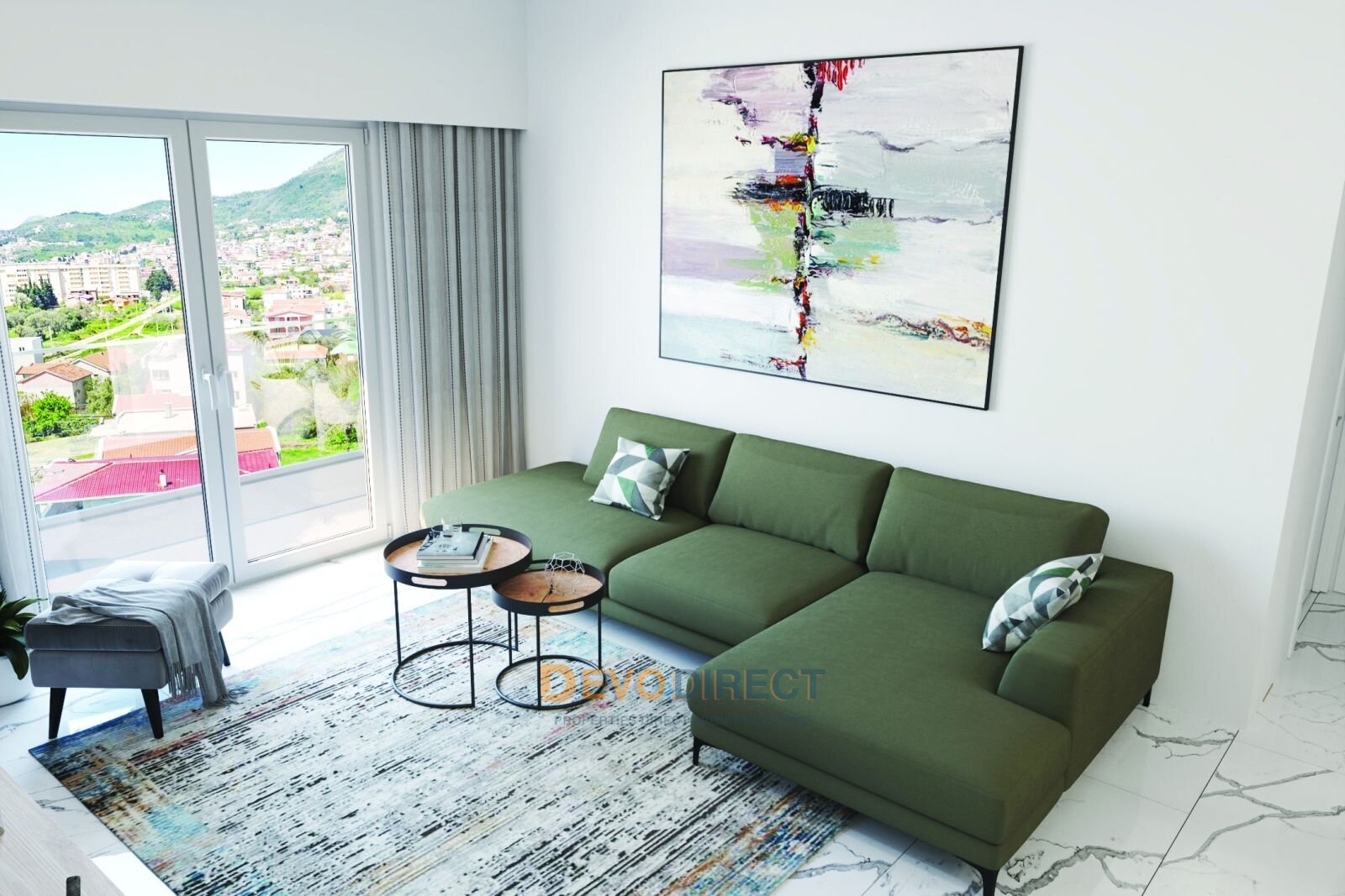 Bergblick 1-Schlafzimmer-Apartment zum Verkauf in Bar, Montenegro