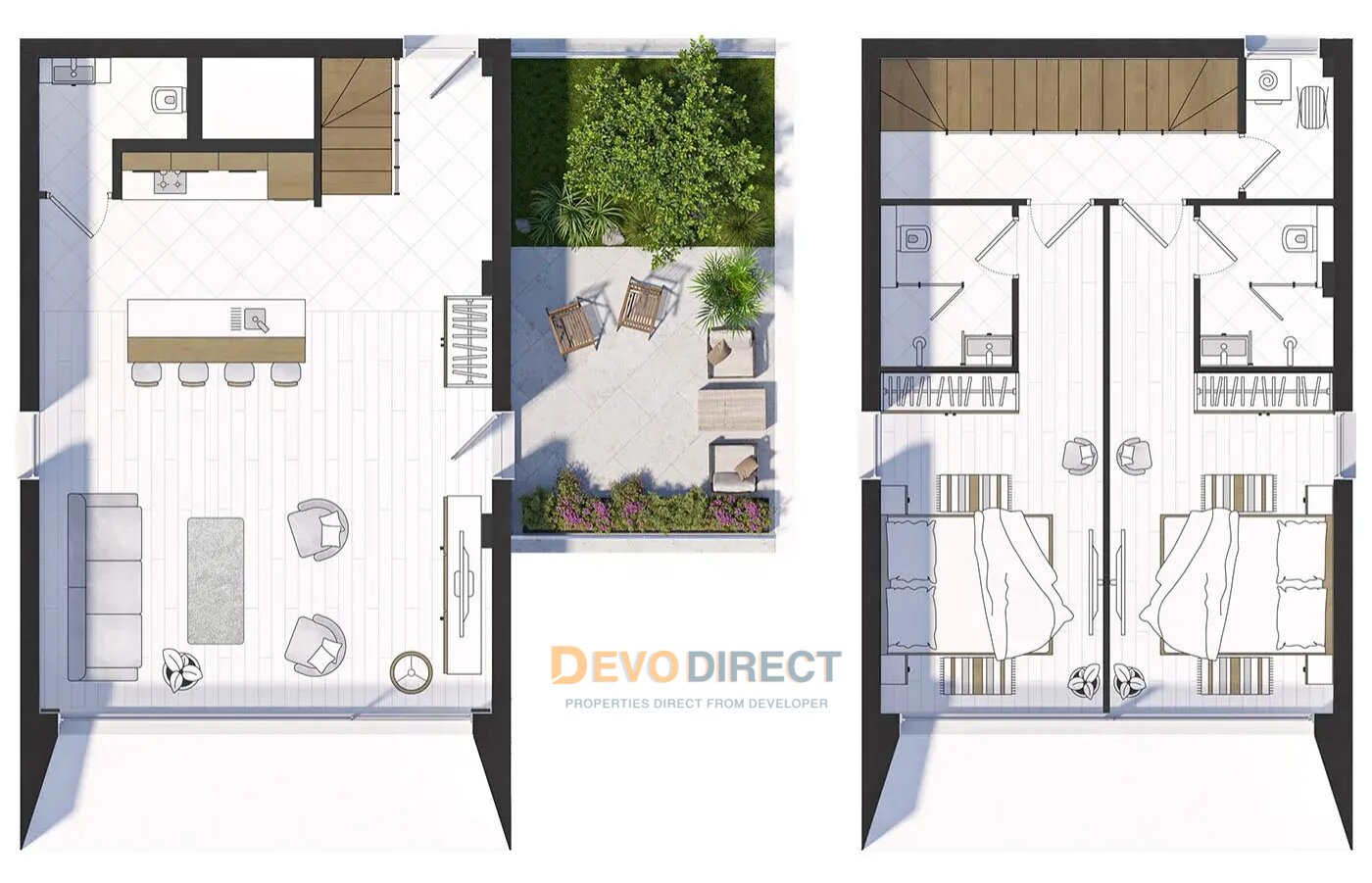 Meer- & Bergblick 2-Schlafzimmer-Duplex zum Verkauf in Luštica, Montenegro