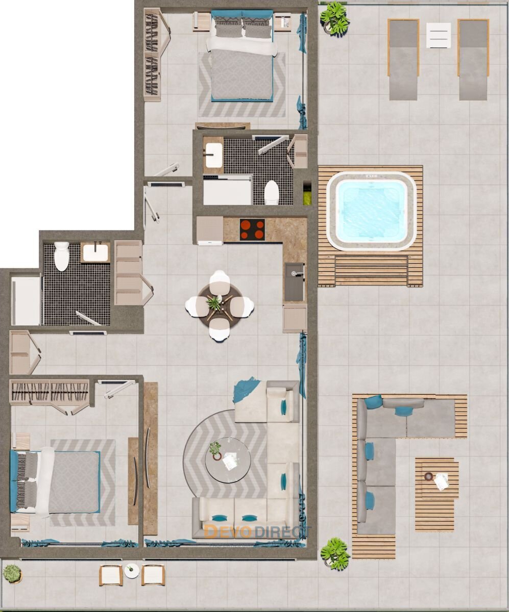 Luxusapartment mit 2 Schlafzimmern nahe dem Strand in Nordzypern