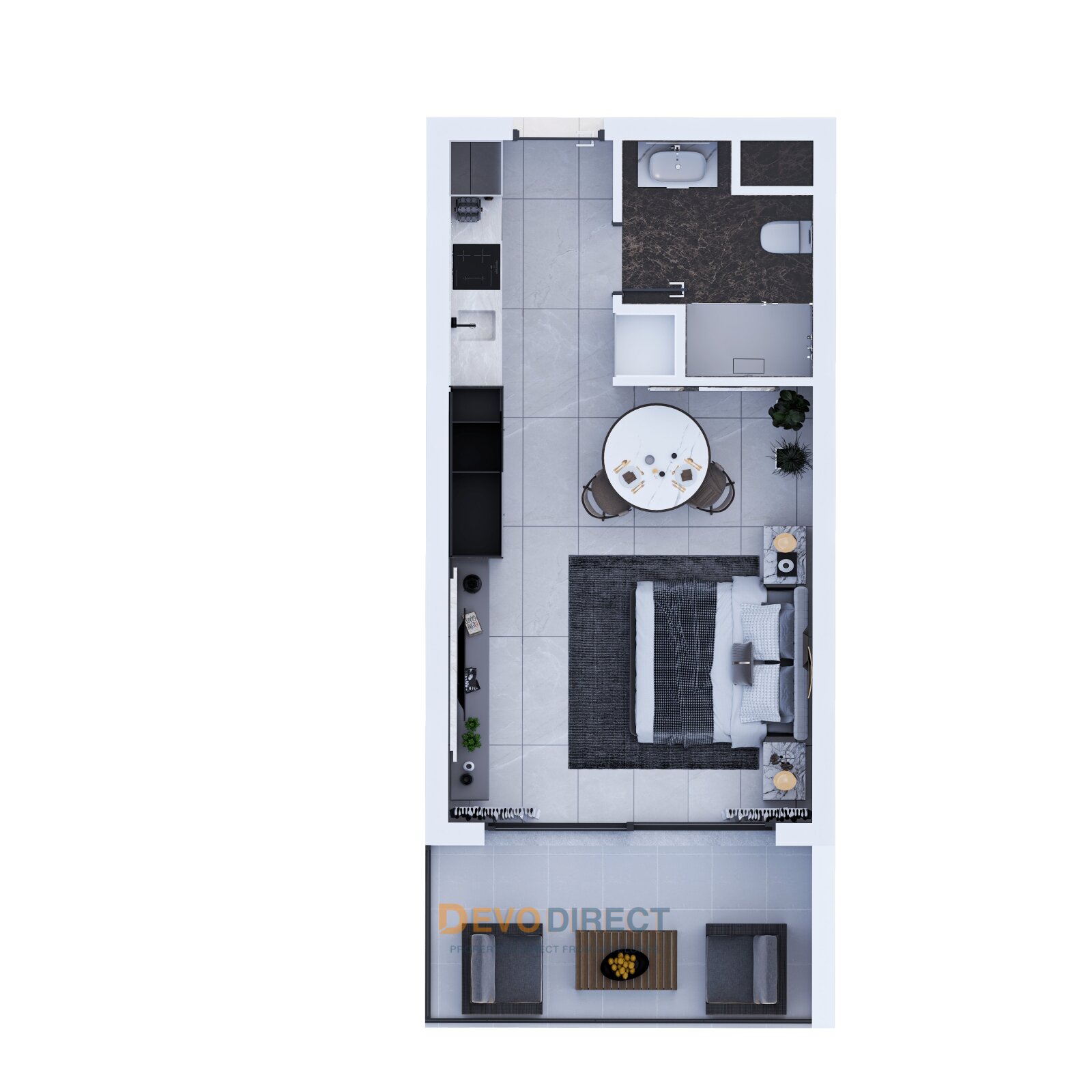 Luxus Studio-Apartment zum Verkauf in Iskele Long Beach