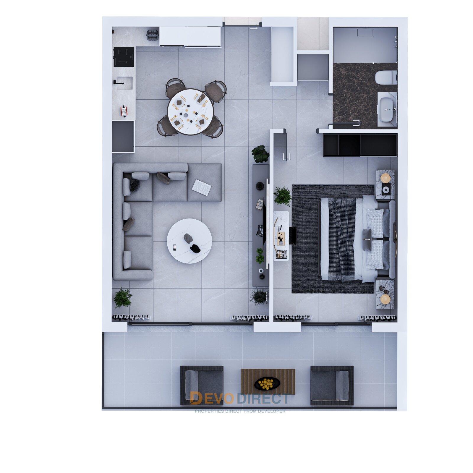 Luxus 1-Schlafzimmer-Apartment zum Verkauf in Iskele Long Beach