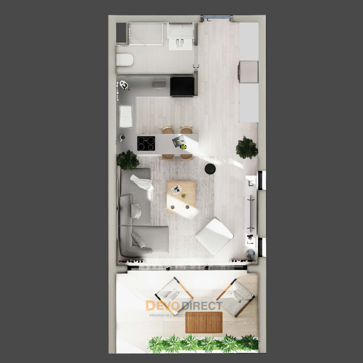 Studio-Apartment mit Poolblick in Iskele, Nordzypern, zu verkaufen