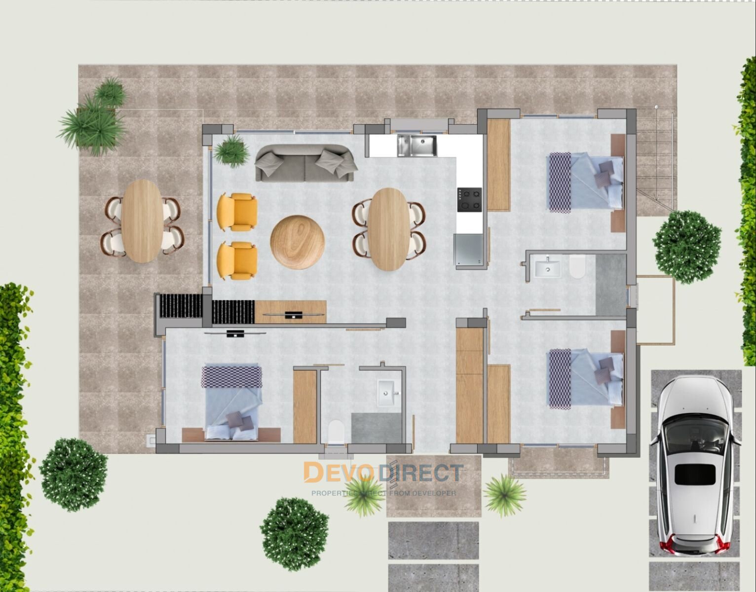 Bezugsfertige 3-Schlafzimmer-Villa zum Verkauf in Erenköy, Famagusta, Nordzypern