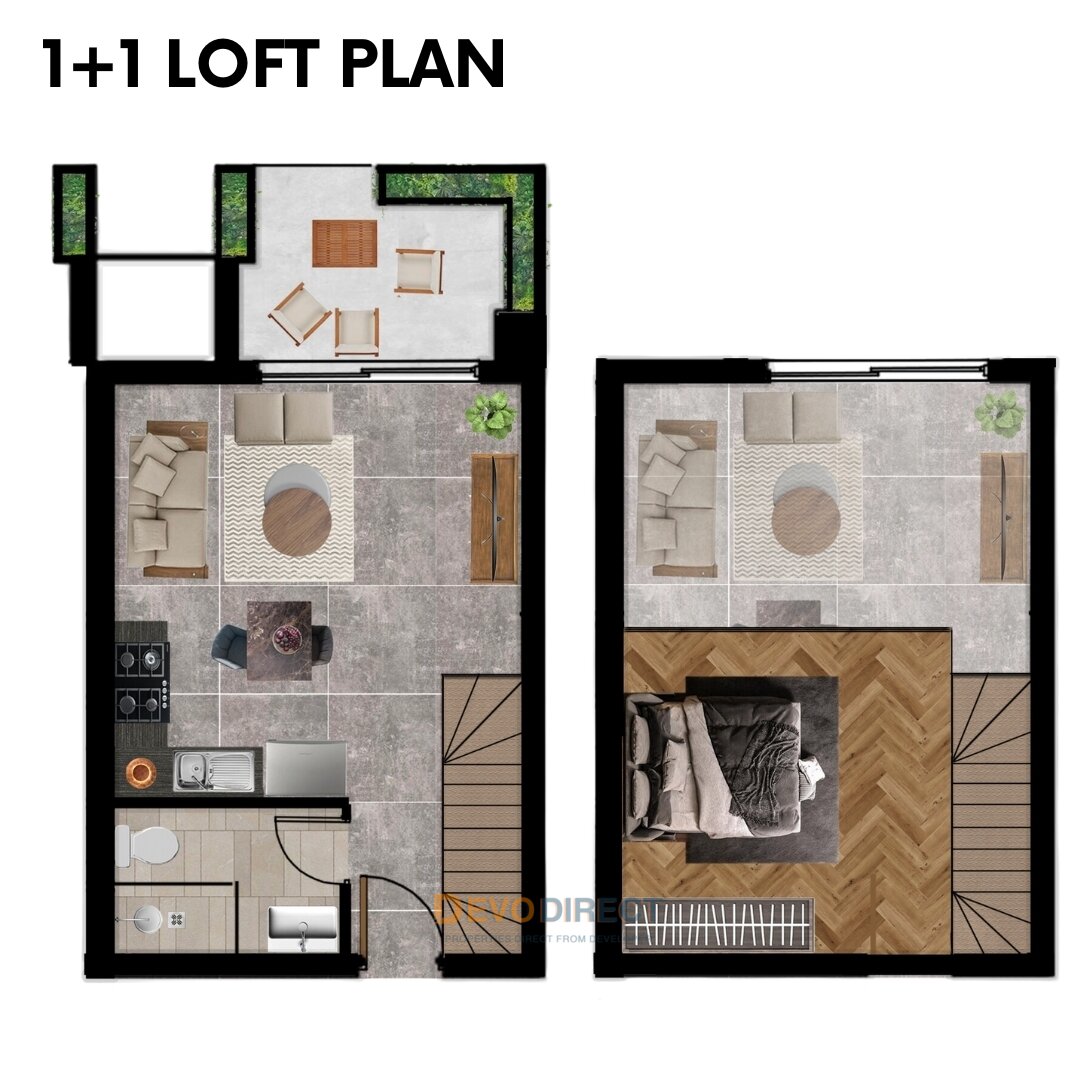 1-Schlafzimmer-Duplex-Apartments zum Verkauf in Nordzypern / Yeniboğazıçı – Modernes Smart-Living-Konzept