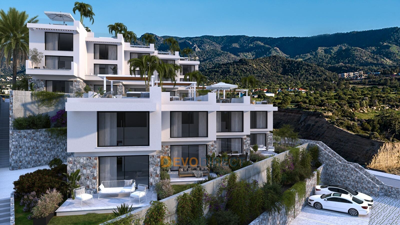 Direkte Strandlage - Reihenhaus mit 2 Schlafzimmern in Nordzypern / Kyrenia zu verkaufen