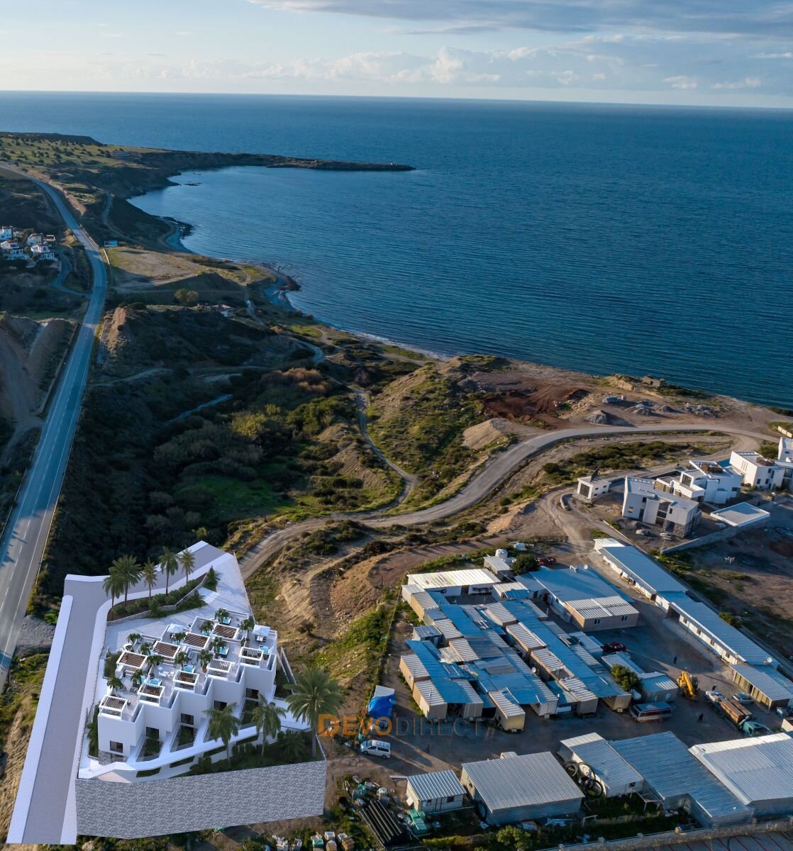 Direkte Strandlage - Reihenhaus mit 2 Schlafzimmern in Nordzypern / Kyrenia zu verkaufen
