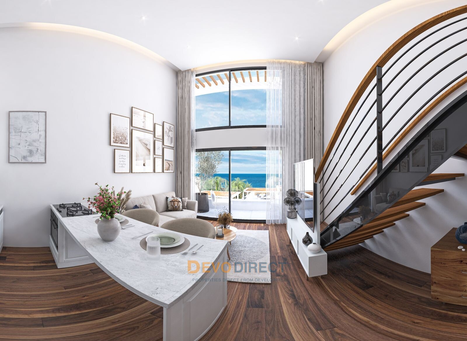 Direkte Strandlage - Penthouse mit 2 Schlafzimmern in Nordzypern / Kyrenia zu verkaufen