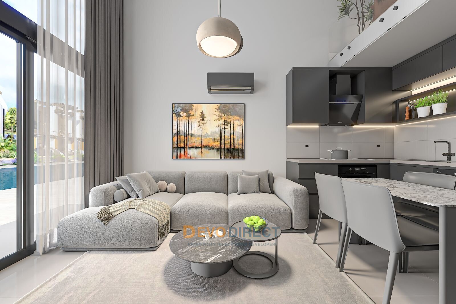 1-Zimmer-Apartment zum Verkauf in Nordzypern / Yeniboğaziçi – Modernes Wohnen im Grünen